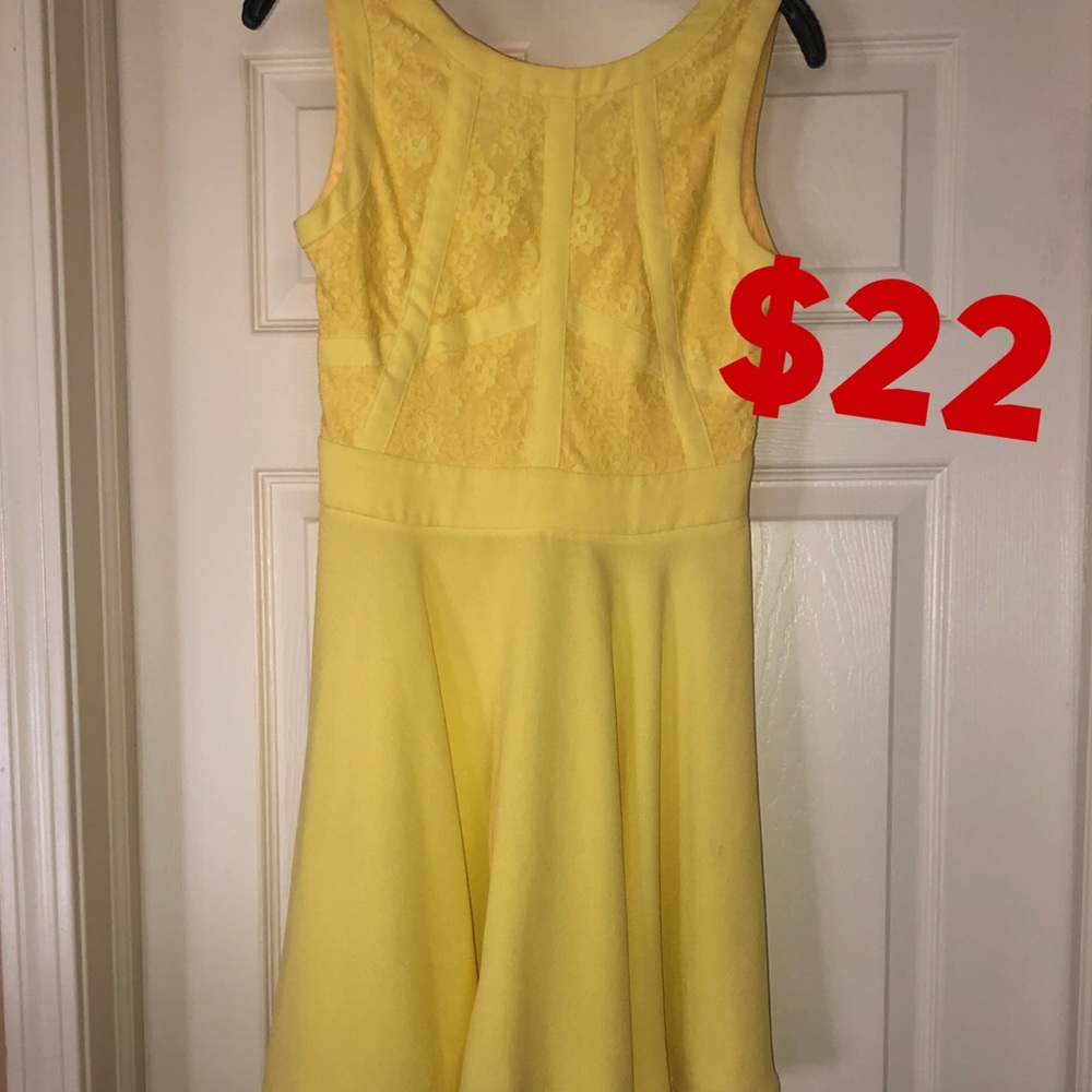 Yellow lace top dress
